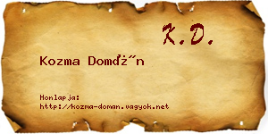 Kozma Domán névjegykártya